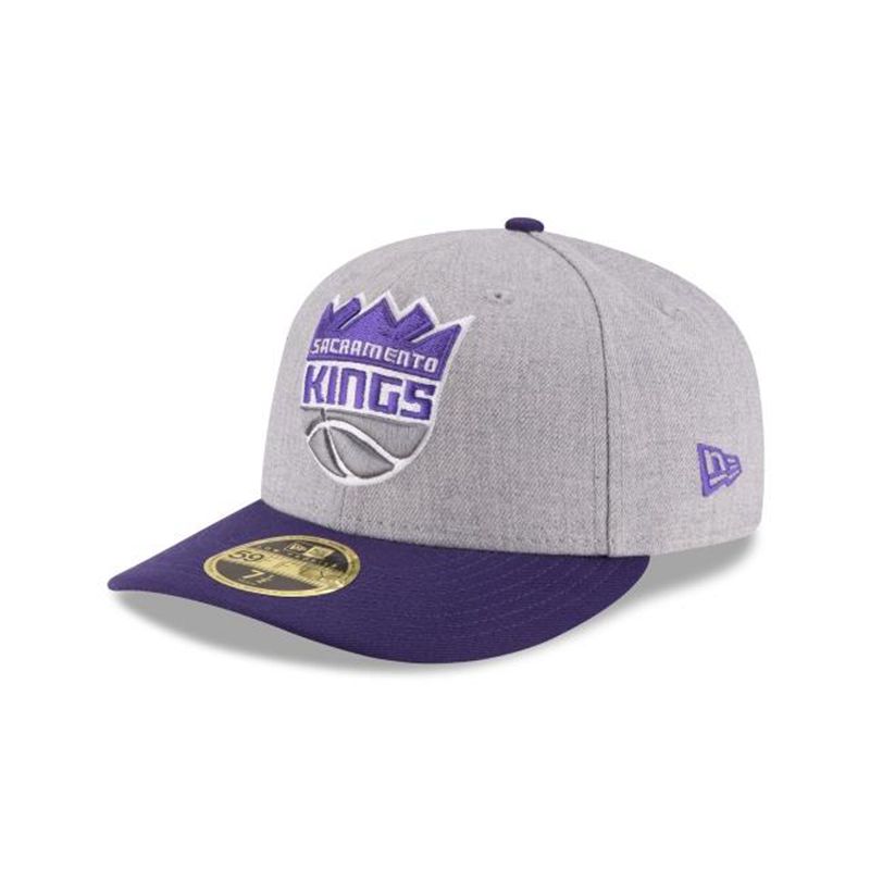 NBA Sacramento Kings Heather Low Profile 59Fifty Fitted (VMH2636) - Grey New Era Caps